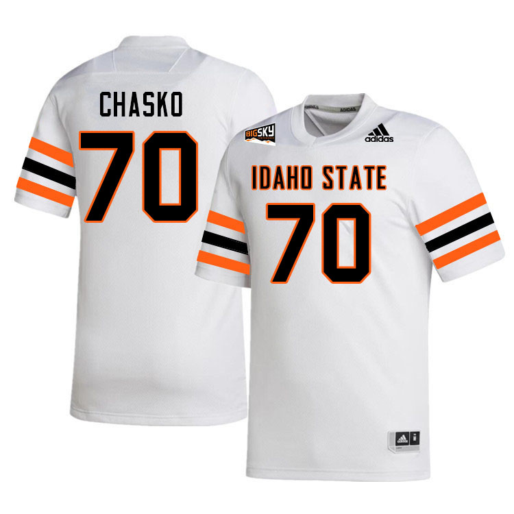 Men #70 Hudson Chasko Idaho State Bengals 2023 College Football Jerseys Stitched-White